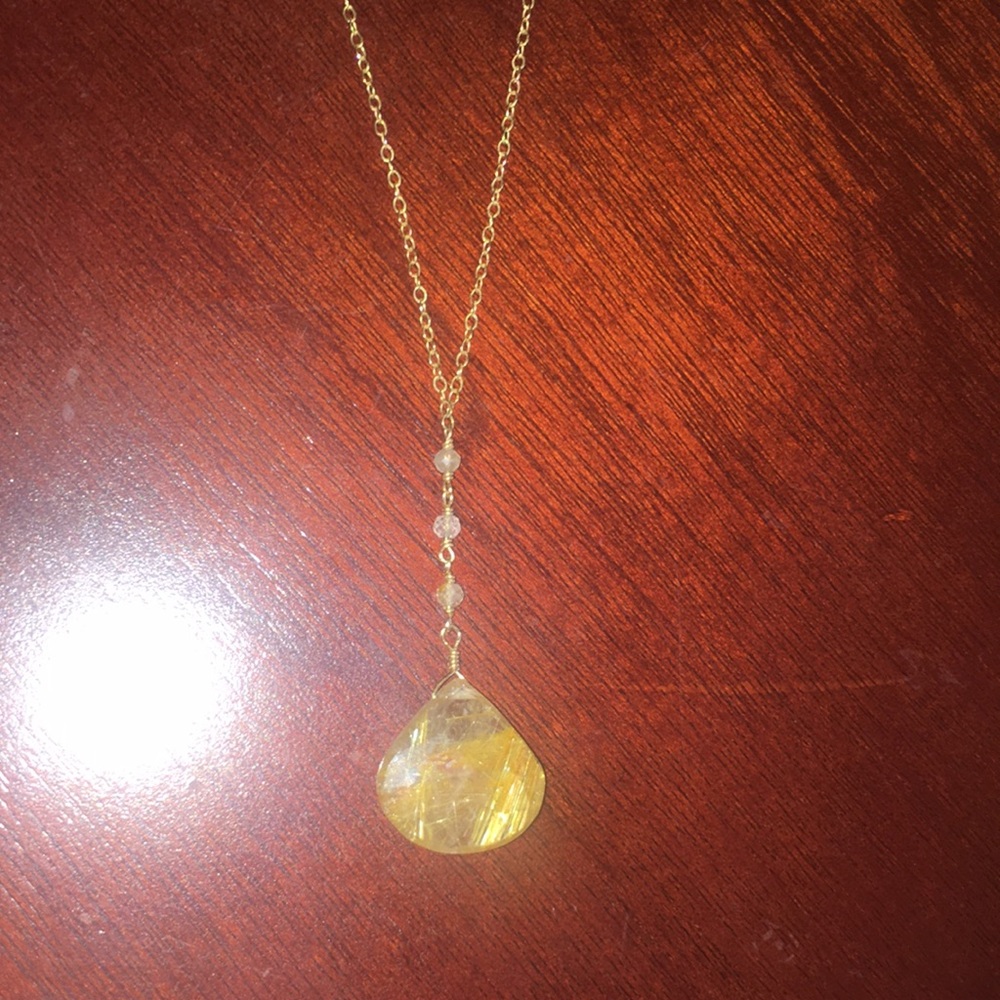 MOVING SALE! Golden Rutiliated Quartz Necklace